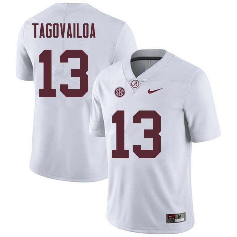 Alabama Crimson Tide Men's Tua Tagovailoa #13 White NCAA Nike Authentic Stitched College Football Jersey JZ16K54BK